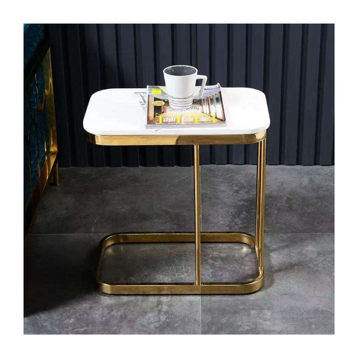 Cantilever C-Frame Side Table